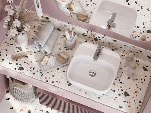 Раковина мебельная керамическая Santek Одри Soft 42 1.WH50.1.709 40х40 накладная цвет белый 1 отверстие под смеситель - фото 5