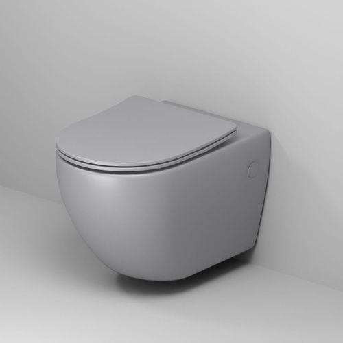 Унитаз подвесной Grossman Color GR-4411GLMS светло-серый с сиденьем безободковый каскадный смыв - фото 2