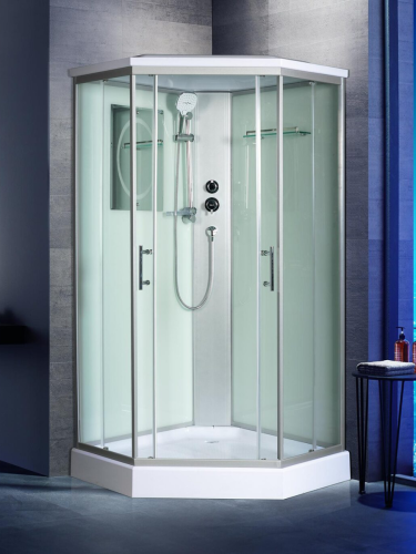 Душевая кабина WeltWasser WW500 10000003281 100х100 пятиугольная с крышей ориентация универсальная - фото 3