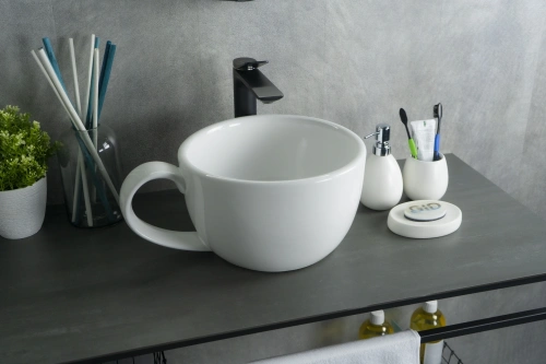 Раковина керамическая Gid Creativo 51186 40х30 накладная цвет белый без отверстий под смеситель - фото 5