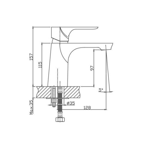 Смеситель Cron CN10172 на раковину хром - фото 3