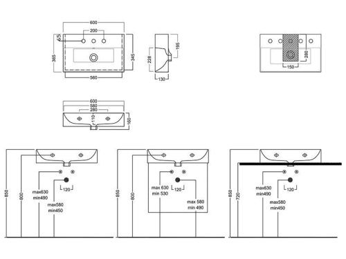 Раковина из сантехнического фаянса Hatria BAHIA_13 BH0600365011TS0 60х40 подвесная цвет белый - фото 3