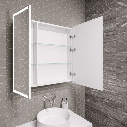 Зеркало-шкаф Grossman Меркадо 207008 70х80 подвесной цвет белый - фото 4