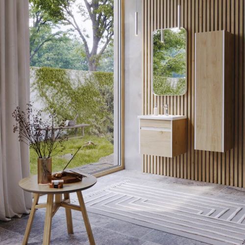 Шкаф-пенал Aqwella Y URB0535DD 40х140 подвесной цвет бежевый - фото 3