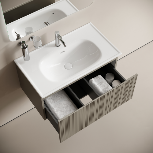 Тумба под раковину Sancos CODE CD80GP 80х50 подвесная цвет серый - фото 5