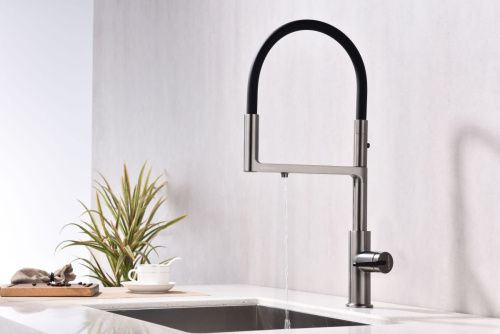 Смеситель для кухни Paulmark TORNADO To213402-GM на мойку серый - фото 3