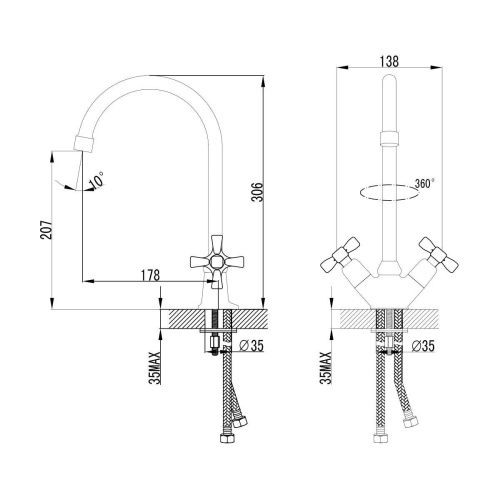 Смеситель для кухни LeMark Benefit LM2505C на мойку хром - фото 2