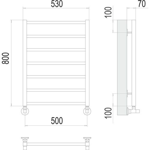 Полотенцесушитель водяной Terminus 4670078529657 55х80 хром - фото 3
