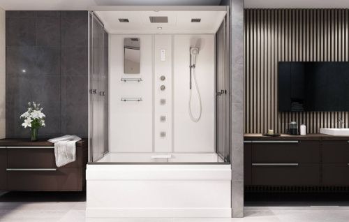 Душевой бокс AvaCan  V150 150х85 стекло прозрачное профиль хром - фото 3