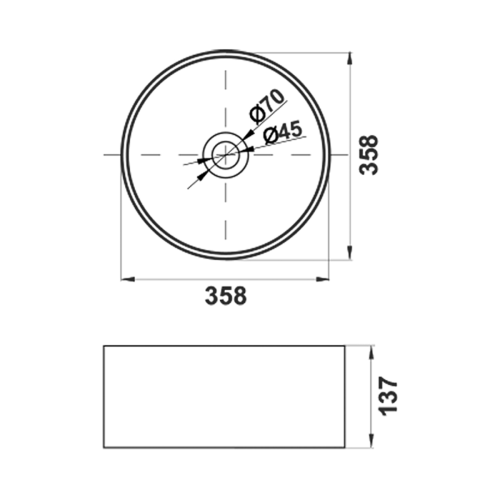 Раковина мебельная из сантехнического фаянса Melana 320357MB-805 40х40 накладная цвет черный - фото 3