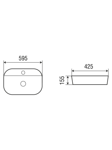 Раковина из сантехнического фаянса WeltWasser WW SK 10000004579 40 см накладная цвет белый 1 отверстие под смеситель - фото 2