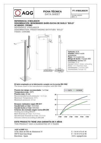 Смеситель AQG Bold 01BOL602CR напольный хром - фото 2