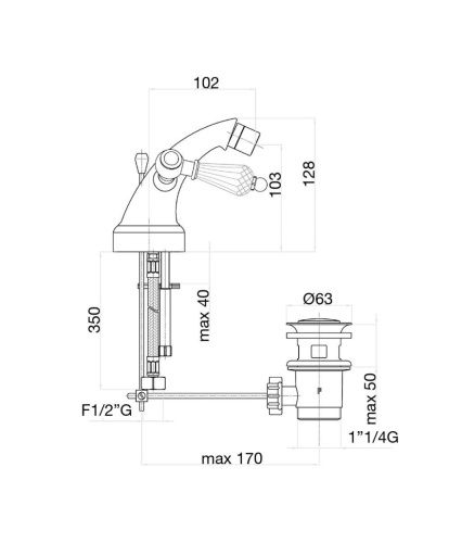 Смеситель Fiore 08CO0632 на биде хром/золото - фото 3