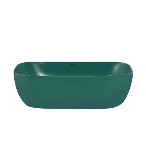 Раковина из сантехнического фаянса Abber RECHTECK AC2200MBG 50х30 накладная цвет зеленый без отверстий под смеситель - фото 3