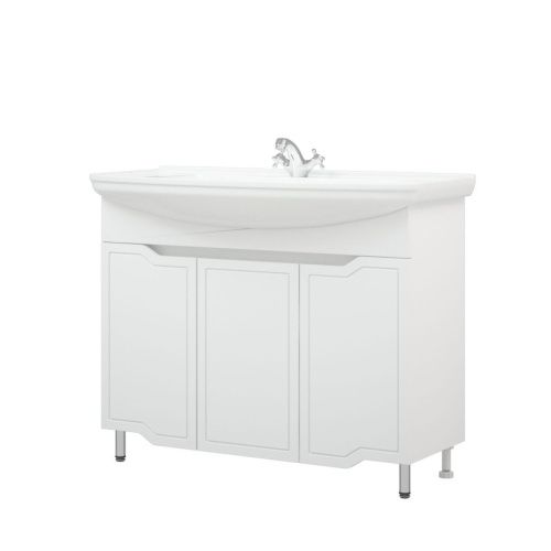 Тумба под раковину Corozo Мирра SD-00001544 100х30 напольная цвет белый - фото 4