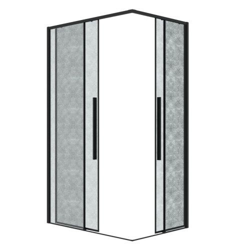 Душевой уголок Grossman Galaxy 300.K33.01.1110.21.02 110х100 стекло прозрачное профиль черный без поддона - фото 2