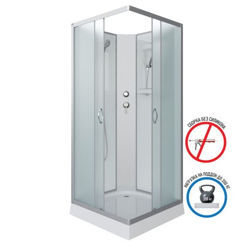 Душевая кабина Niagara Classic 11011423BK 90х90 квадратная без крыши ориентация универсальная - фото 2