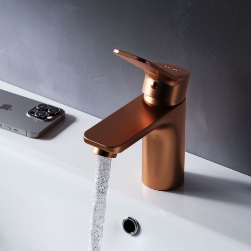 Смеситель Am.Pm X-Joy F85A02144 на раковину розовое золото - фото 3