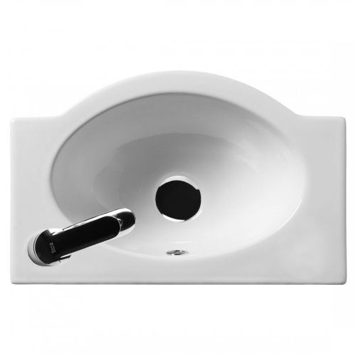 Раковина из сантехнического фарфора Santek Форум 1WH110545 50х30 подвесная цвет белый 1 отверстие под смеситель - фото 3