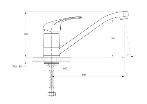 Смеситель для кухни Rush Corsica CO4240-27 на мойку хром - фото 2
