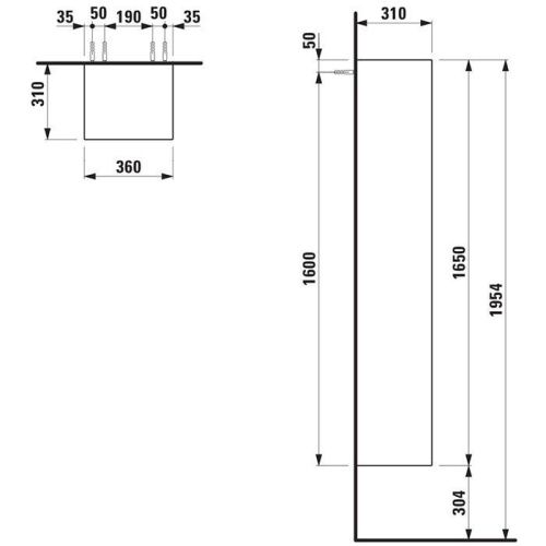 Шкаф-пенал Laufen Palomba 4.0675.2.180.220.1 40х170 цвет белый - фото 2