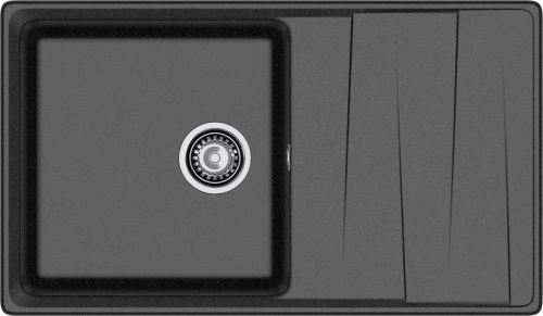 Кухонная мойка Granfest Level LV-860L черный 85х50 цвет черный поверхность матовая