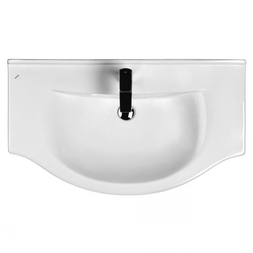 Раковина из сантехнического фарфора Santek Эльбрус 1WH110790 90х50 встраиваемая цвет белый 1 отверстие под смеситель - фото 3