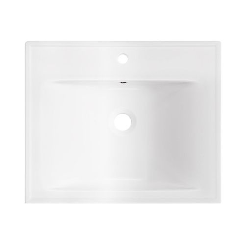 Раковина из сантехнического фарфора Wellsee FreeDom 151102000 60х50 подвесная цвет белый 1 отверстие под смеситель - фото 3
