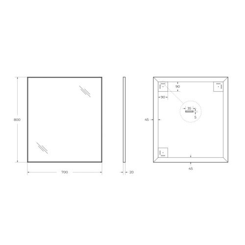 Зеркало BelBagno SPC-AL-700-800 70х80 подвесное - фото 5