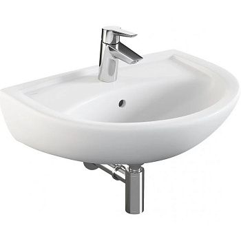 Раковина из сантехнического фарфора Vitra FIT 6894B099-1776 60х40 подвесная цвет белый 1 отверстие под смеситель