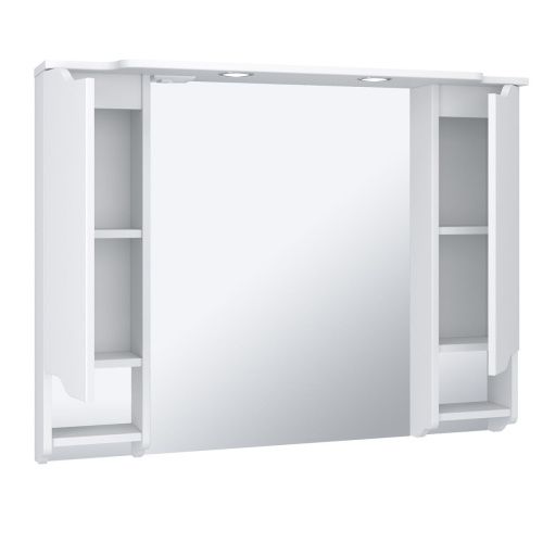 Зеркало-шкаф Runo Стиль 00000001119 110х80 подвесной цвет белый - фото 2