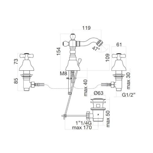 Смеситель Webert Armony AM710202060 на биде медь - фото 3