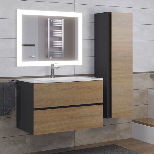 Тумба с раковиной Uperwood Barsa-Next 290000013 80х50 цвет коричневый/черный - фото 5