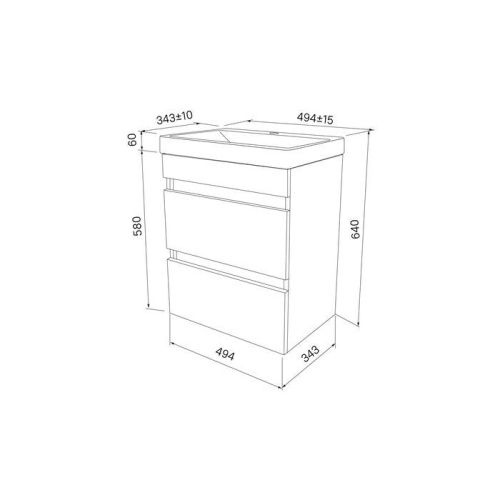 Тумба с раковиной Iddis Zodiac ZOD5CB0i95K 50х30 подвесная цвет белый - фото 4