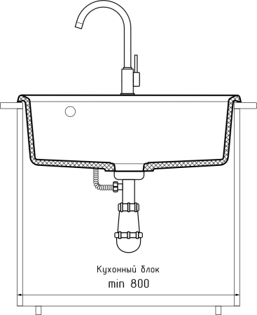 Кухонная мойка Granfest Level LV-660 песочный 65х50 цвет бежевый поверхность матовая