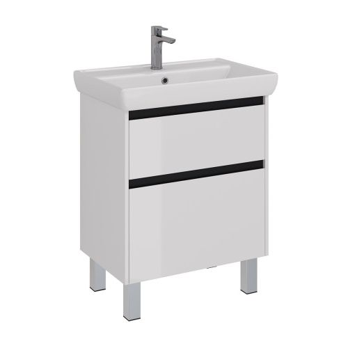 Тумба под раковину LeMark Combi LM03C70T-black 60х40 напольная цвет белый - фото 5