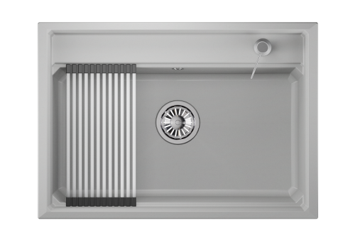 Кухонная мойка Granula Kitchen Space 7301, АРКТИК 75х50 цвет белый поверхность матовая - фото 2