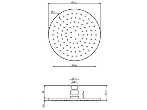 Верхний душ Fima Carlo Frattini F2224/2CR 30х30 хром - фото 2