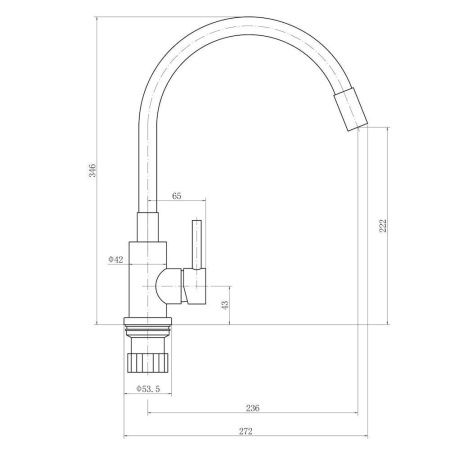 Смеситель для кухни Fashun A54101N-16A на мойку коричневый