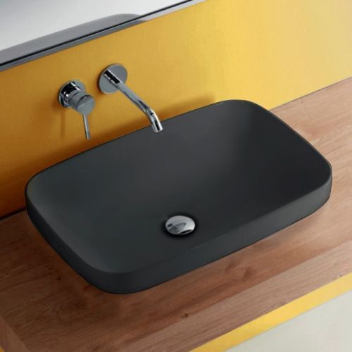Раковина из сантехнического фарфора Kerasan Tribeca 514331 60х40 накладная цвет черный