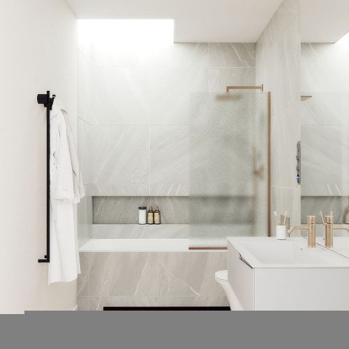 Душевая шторка на ванну Maybah Glass MGV-92-2у 60х140 стекло тонированное профиль бронза ориентация универсальная - фото 2