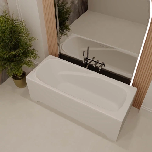 Ванна из искусственного камня Veconi FRESCA FRS17075M 170х75 пристенная прямоугольная без ножек - фото 2