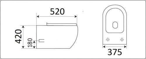 Унитаз подвесной CeramaLux CL2101 белый с сиденьем микролифт безободковый каскадный смыв - фото 2