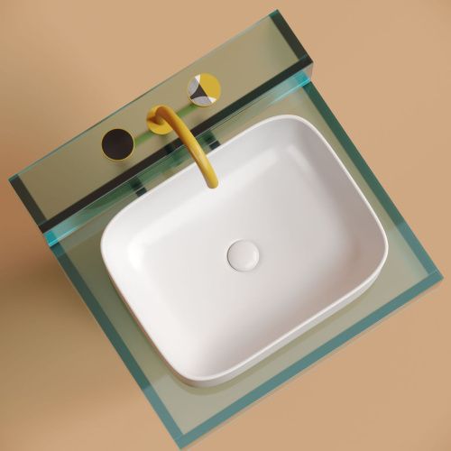 Раковина из сантехнического фарфора Ceramica Nova ELEMENT CN6052MW 50х40 накладная цвет белый - фото 4