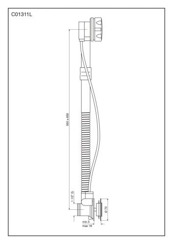 Слив-перелив для ванны Emmevi С01311L/CR цвет хром - фото 2