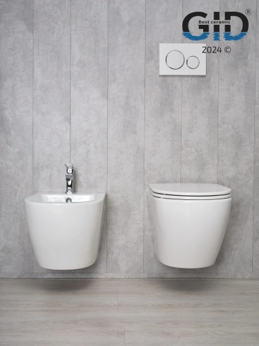 Унитаз подвесной Gid Convexo 62234Y белый с сиденьем микролифт безободковый смыв торнадо - фото 3