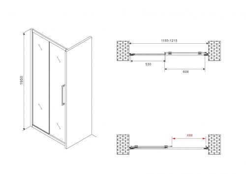 Душевая дверь Abber Schwarzer Diamant AG30120MH 120х195 стекло матовое профиль хром - фото 5