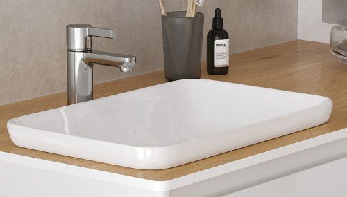 Раковина из сантехнического фаянса Velvex E408D 50х30 полувстраиваемая цвет белый без отверстий под смеситель - фото 2