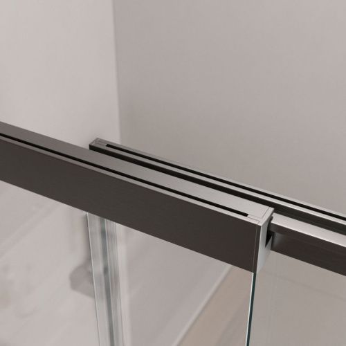 Душевая шторка на ванну Cezares SLIDER SLIDER-VF-11-90/150-C-GM 90х150 стекло прозрачное профиль оружейная сталь ориентация универсальная - фото 4