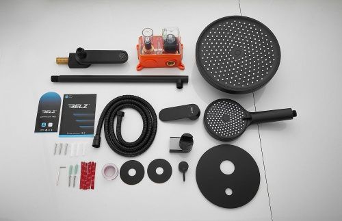 Душевая система Belz B713 B80713-7 встраиваемая в стену цвет черный - фото 3